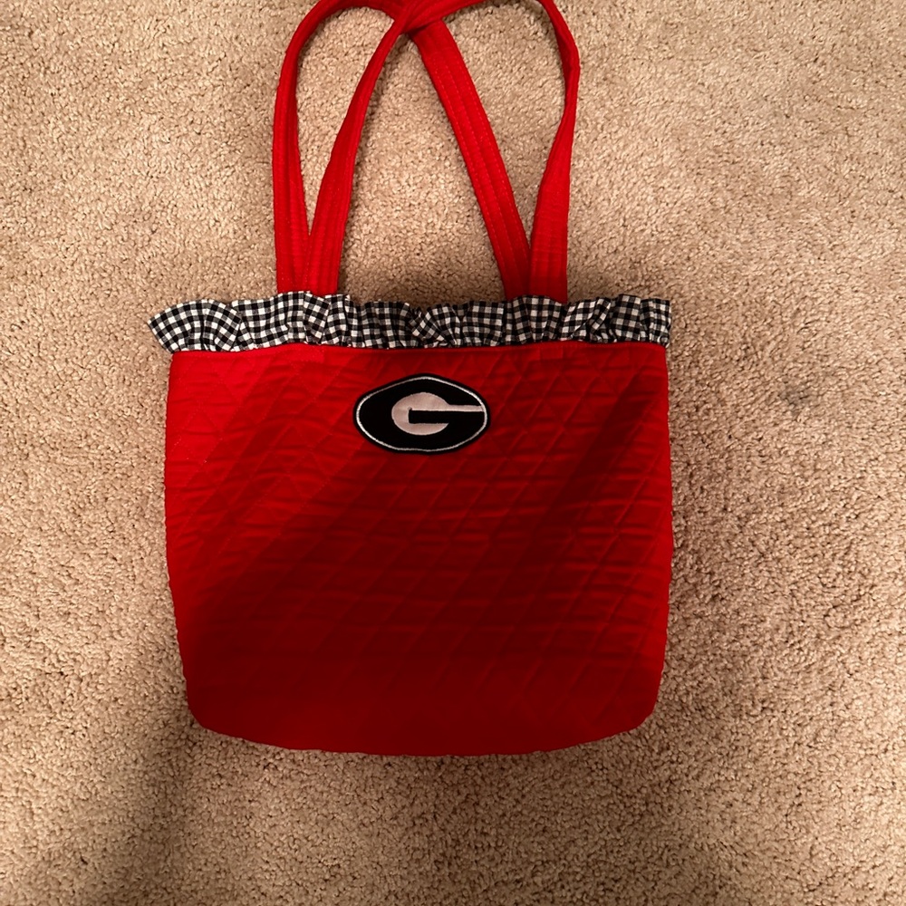 Red Quilted Tote Bag